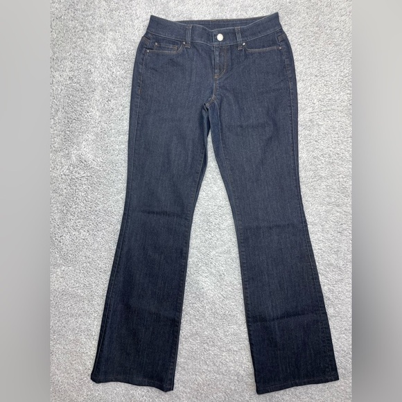 Ann Taylor Jeans Womens 0 Denim Classic Clean Aesthetic Dark Wash Flair Flex - Picture 1 of 6